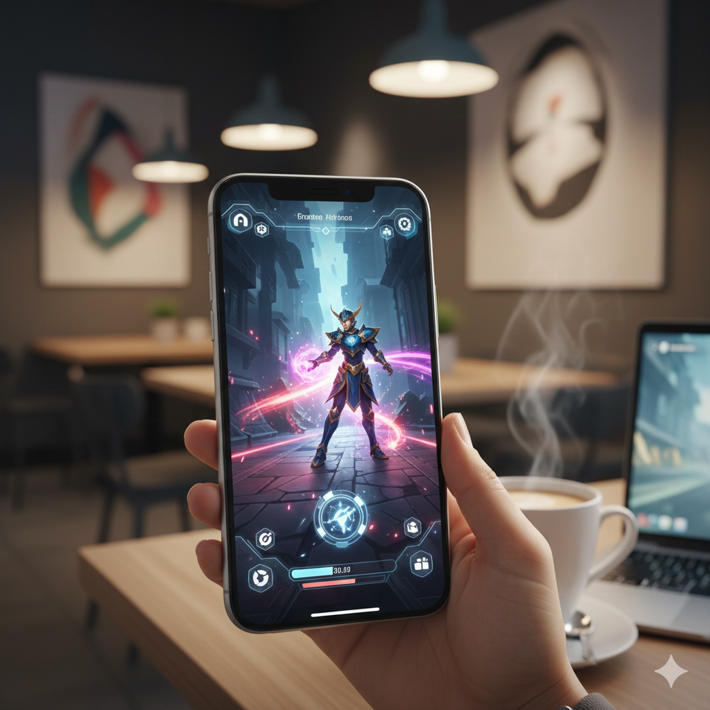 A professional, high-end close-up of an iPhone 13 Pro in the iconic Sierra Blue. 